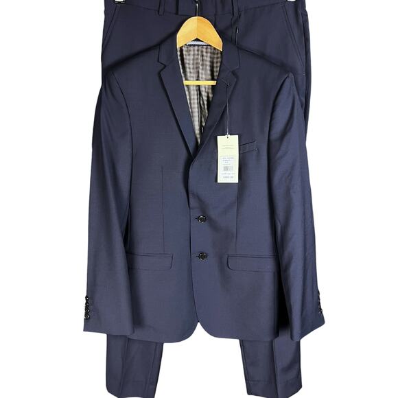 NWT Men's Ben Sherman Tailoring Camden Blue Skinny Wool Suit 38 / 36 $535 Retail - Picture 1 of 15